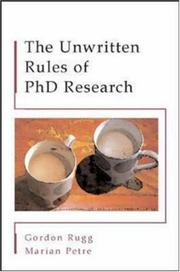 Cover of: The Unwritten Rules of PhD Research (Study Skills)