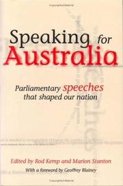 Cover of: Speaking for Australia: Parliamentary Speeches that Shaped the Nation