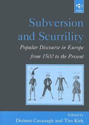 Cover of: Subversion and scurrility: popular discourse in Europe from 1500 to the present