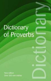 Cover of: Dictionary of Proverbs (Reference) by George Latimer Apperson