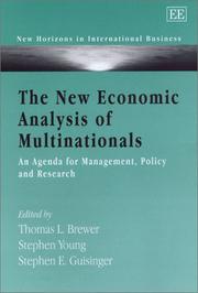 Cover of: The new economic analysis of multinationals: an agenda for management, policy, and research