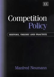 Cover of: Competition Policy by Manfred Neumann