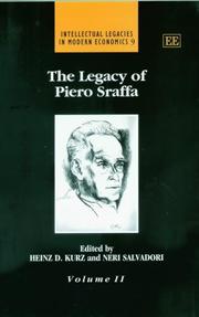 Cover of: The legacy of Piero Sraffa by edited by Heinz D. Kurz and Neri Salvadori.