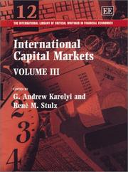 Cover of: International capital markets by edited by G. Andrew Karolyi and René M. Stulz.