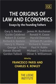 Cover of: The Origins of Law And Economics by Francesco Parisi, Charles Kershaw Rowley