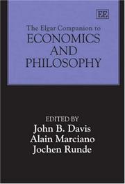 Cover of: The Elgar companion to economics and philosophy by edited by John B. Davis, Alain Marciano, Jochen Runde.