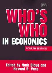 Cover of: Who's who in economics by edited by Mark Blaug and Howard R. Vane