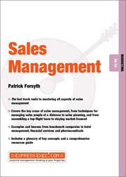 Cover of: Sales Management