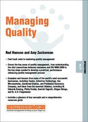 Cover of: Managing Quality (Express Exec)