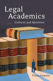 Cover of: Legal academics: culture and identities