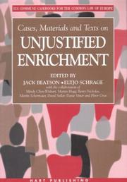 Cover of: Unjustified enrichment