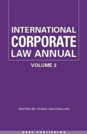 Cover of: International Corporate Law Annual (International Corporate Law)