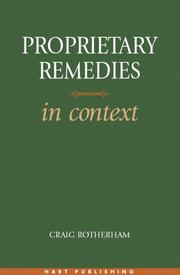 Cover of: Proprietary remedies in context: a study in the judicial redistribution of property rights