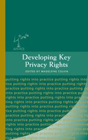 Cover of: Developing Key Privacy Rights: The Impact of the Human Rights Act of 1998 (Justice (Hart))