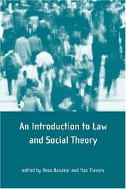 Cover of: An Introduction to Law and Social Theory by Reza Banakar, Max Travers