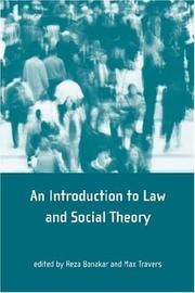 Cover of: An Introduction to Law and Social Theory