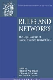 Cover of: Rules and Networks: The Legal Culture of Global Business Transactions (Onati International Series in Law and Society)