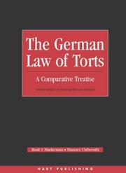 Cover of: The German law of torts: a comparative treatise