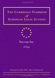 Cover of: Cambridge Yearbook of European Legal Studies, 2002-2003 (Cambridge Yearbook of European Legal Studies)