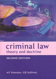 Cover of: Criminal law: theory and doctrine