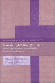 Cover of: Human rights brought home: socio-legal perspectives on human rights in the national context