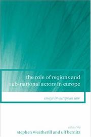 Cover of: The Role Of Regions And Sub-National Actors In Europe