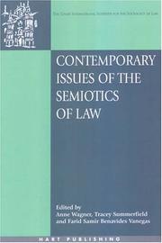 Cover of: Contemporary Issues of the Semiotics of Law: Cultural and Symbolic Analyses of Law in a Global Context (O~nati International Series in Law and Society)