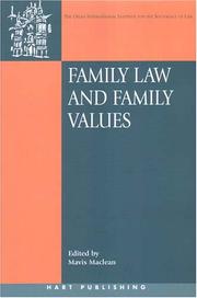 Cover of: Family Law And Family Values (O~nati International Series in Law and Society)