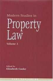 Cover of: Modern Studies in Property Law by Elizabeth Cooke, Elizabeth Cooke, Elizabeth Cooke