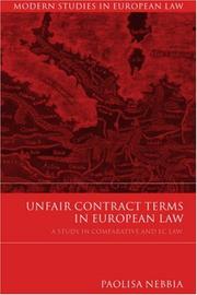 Cover of: Unfair Contract Terms in European Law: A Study in Comparative and Ec Law (Modern Studies in European Law)