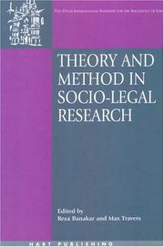 Cover of: Theory And Method in Socio-legal Research (Onati International Series in Law & Society) by 