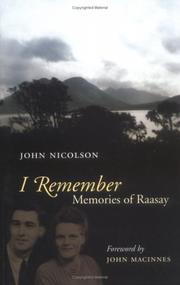 Cover of: I remember by Nicolson, John