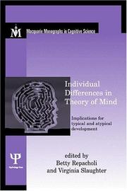 Cover of: Individual Differences in Theory of Mind: Implications for Typical and Atypical Development (Macquarie Monographs in Cognitive Science)