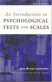 Cover of: An introduction to psychological tests and scales