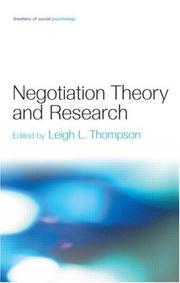 Cover of: Negotiation theory & research