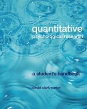 Cover of: Quantitative psychological research by David Clark-Carter