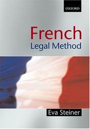 Cover of: French legal method