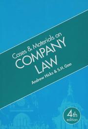 Cover of: Cases and Materials on Company Law (Cases & Materials) by Andrew Hicks, S.H. Goo