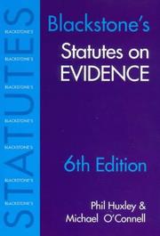 Cover of: Blackstone's Statutes on Evidence (Blackstone's Statute Books) by 