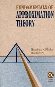 Cover of: Fundamentals of Approximation Theory by H. N. Mhaskar, D. V. Pai