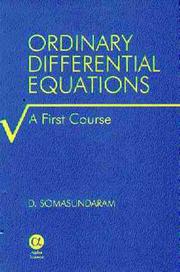 Cover of: Ordinary Differential Equations | D. Somasundaram
