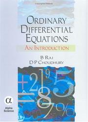 Cover of: Elementary Ordinary Differential Equations by B. Rai, D. P. Choudhury