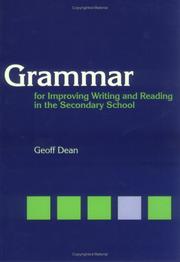 Cover of: Grammar for Improving Writing and Reading in Secondary School