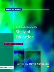 Cover of: An Introduction to the Study of Education (Education Studies)