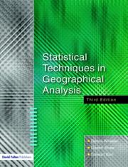 Statistical techniques in geographical analysis cover