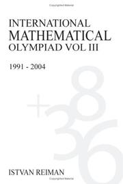 Cover of: International Mathematical Olympiad Volume I: 1959-1975 (Anthem Science, Technology and Mecdicine)