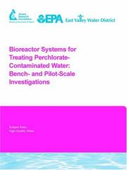 Cover of: Bioreactor Systems for Treating Perchlorate-contaminated Water