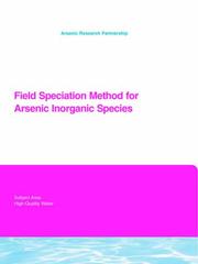 Cover of: Field Speciation Method for Arsenic Inorganic Species (Awwa Research Foundation Reports)