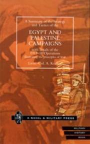 Cover of: Strategy and Tactics of the Egypt and Palestine Campaign With Details of the 1917-18 Operations Illustrating the Principles of War