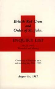 Cover of: British Red Cross and Order of St John Enquiry List (No 14) 1917 (Enquiry List)